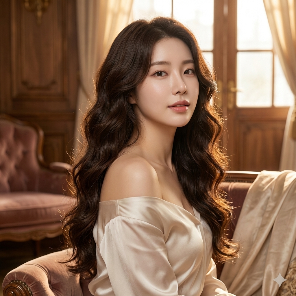 글래머러스 펌 롱