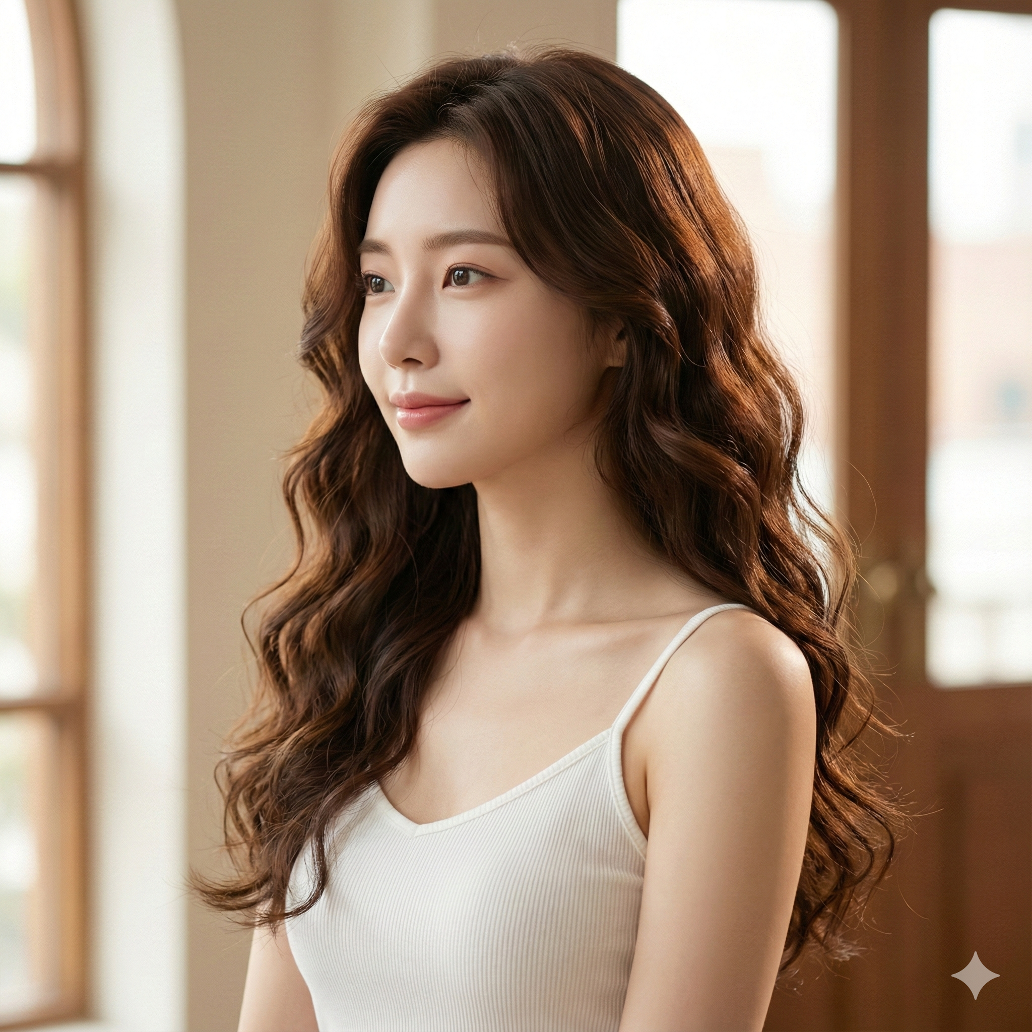 글래머러스 펌 롱